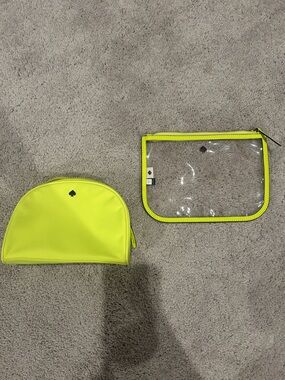 Kate Spade Neon Yellow cosmetic set